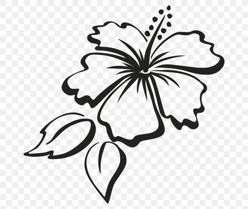 Hibiscus Flower Sticker Clip Art, PNG, 700x690px, Hibiscus, Abziehtattoo, Artwork, Black And White, Branch Download Free