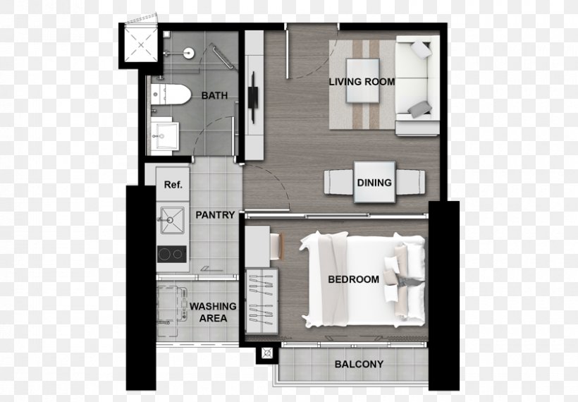 The Politan Aqua Bedroom Apartment Square Meter, PNG, 840x584px, Bedroom, Apartment, Architecture, Bathroom, Bed Download Free