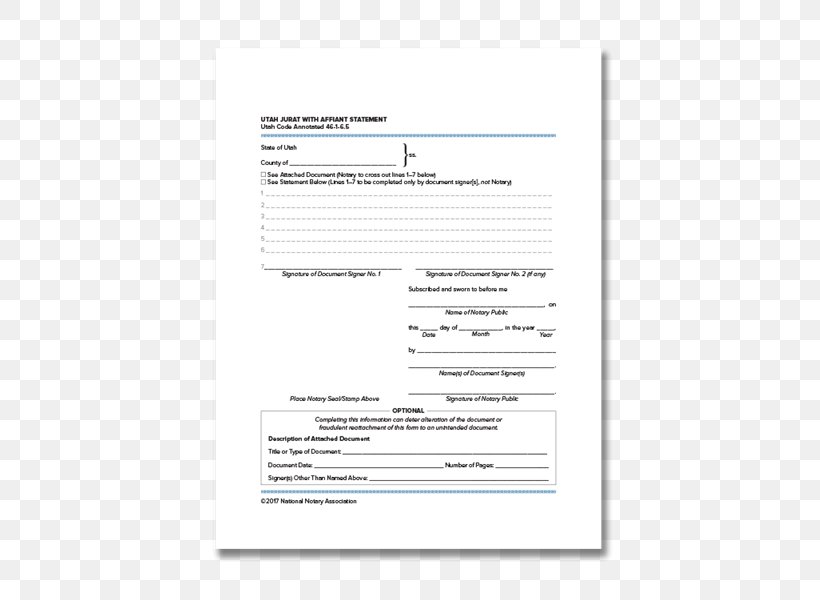 Jurat Utah Document Affidavit Notary Public, PNG, 544x600px, Jurat, Acknowledgment, Affidavit, Area, Arizona Download Free