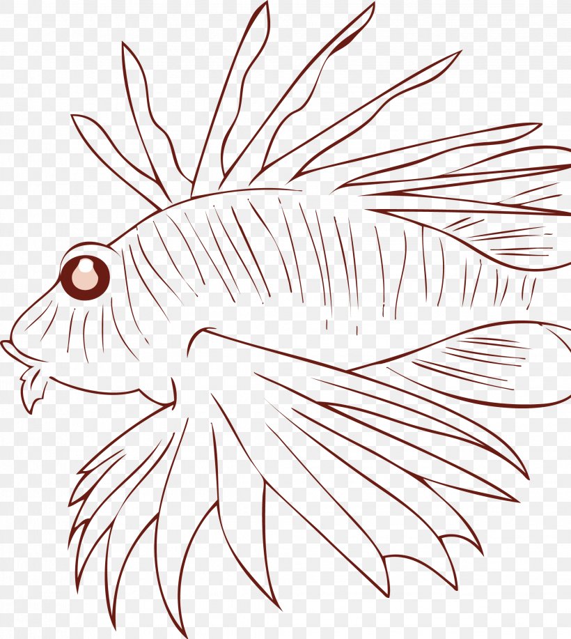 Vertebrate Red Lionfish Invasive Species Predation, PNG, 2041x2283px, Vertebrate, Artwork, Black And White, Coloring Book, Drawing Download Free