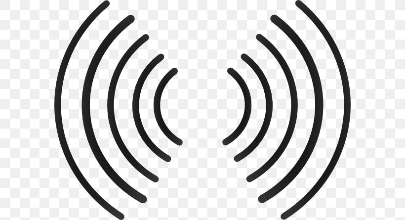 Radio Wave Clip Art Vector Graphics, PNG, 600x445px, Radio Wave, Aerials, Auto Part, Black And White, Broadcasting Download Free