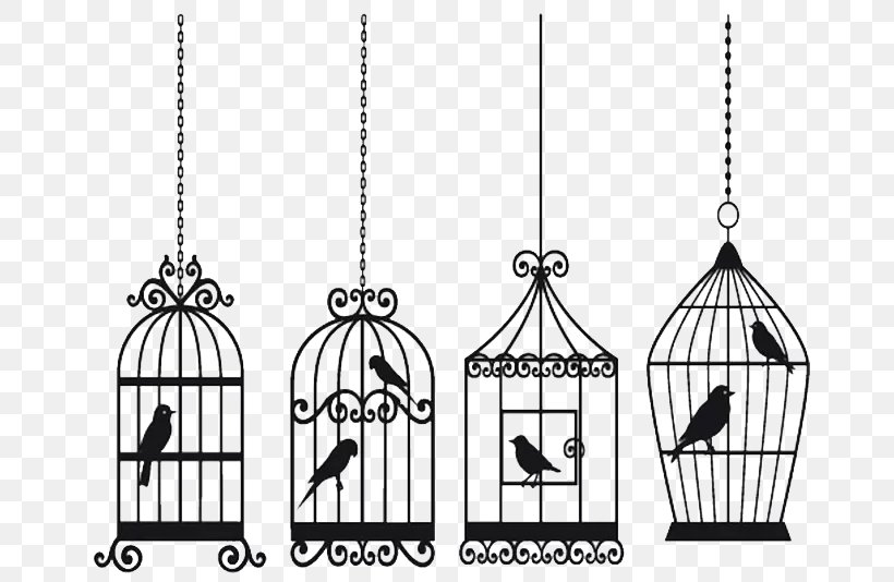 Black Cage, PNG, 680x534px, Bird, Bird Nest, Birdcage, Black And White, Cage Download Free