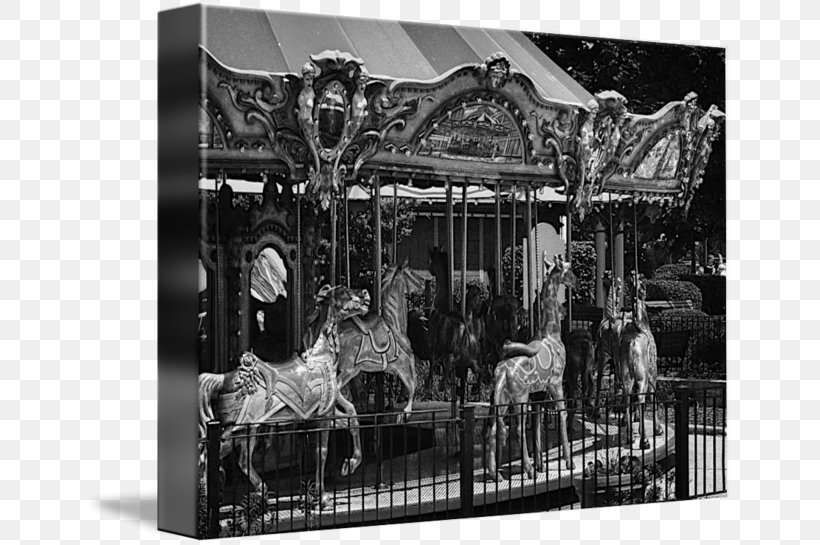 Amusement Park Monochrome Photography Carousel, PNG, 650x545px, Amusement Park, Amusement Ride, Black And White, Carousel, Iron Man Download Free