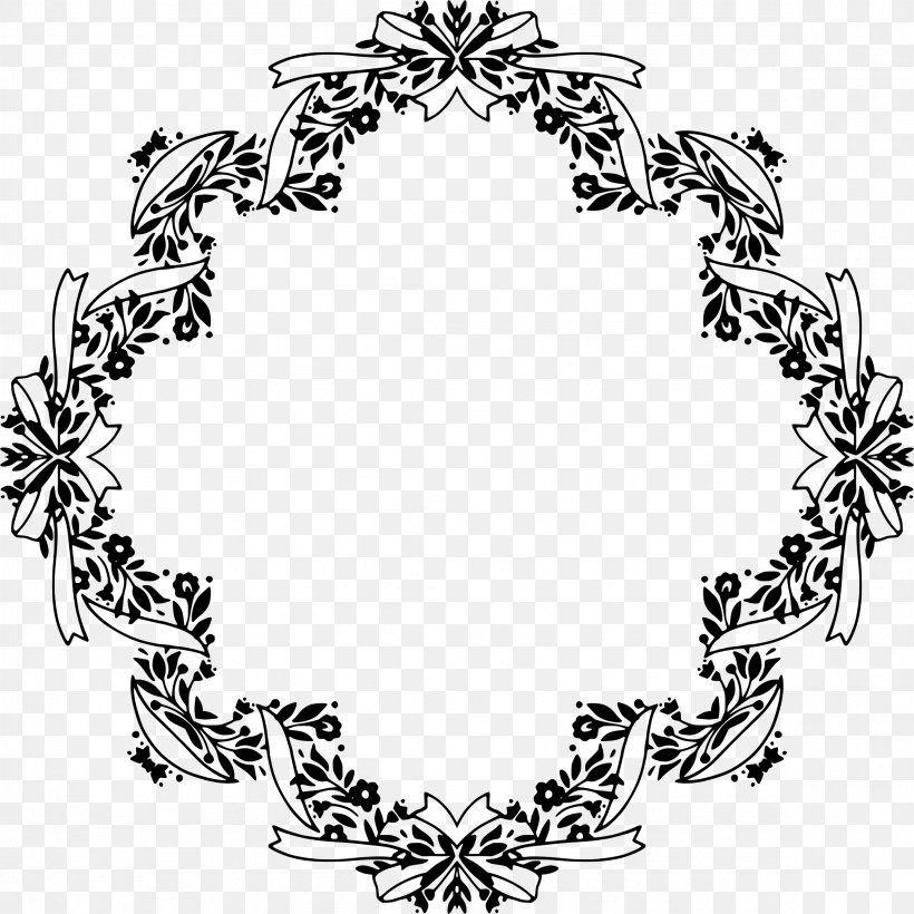 Floral Design Ornament Clip Art, PNG, 2358x2358px, Floral Design, Abstract Art, Art, Black And White, Body Jewelry Download Free