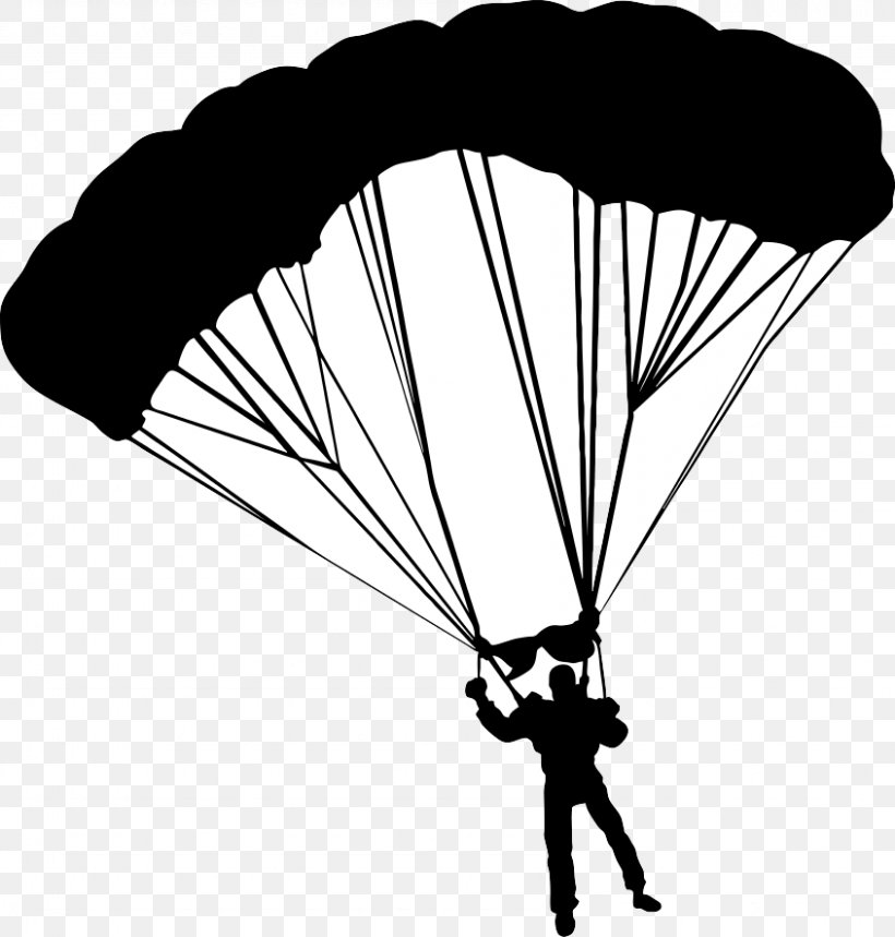 Wall Decal Paratrooper Drawing Sticker Wallpaper, PNG, 845x886px, Wall Decal, Air Sports, Army, Black And White, Decal Download Free