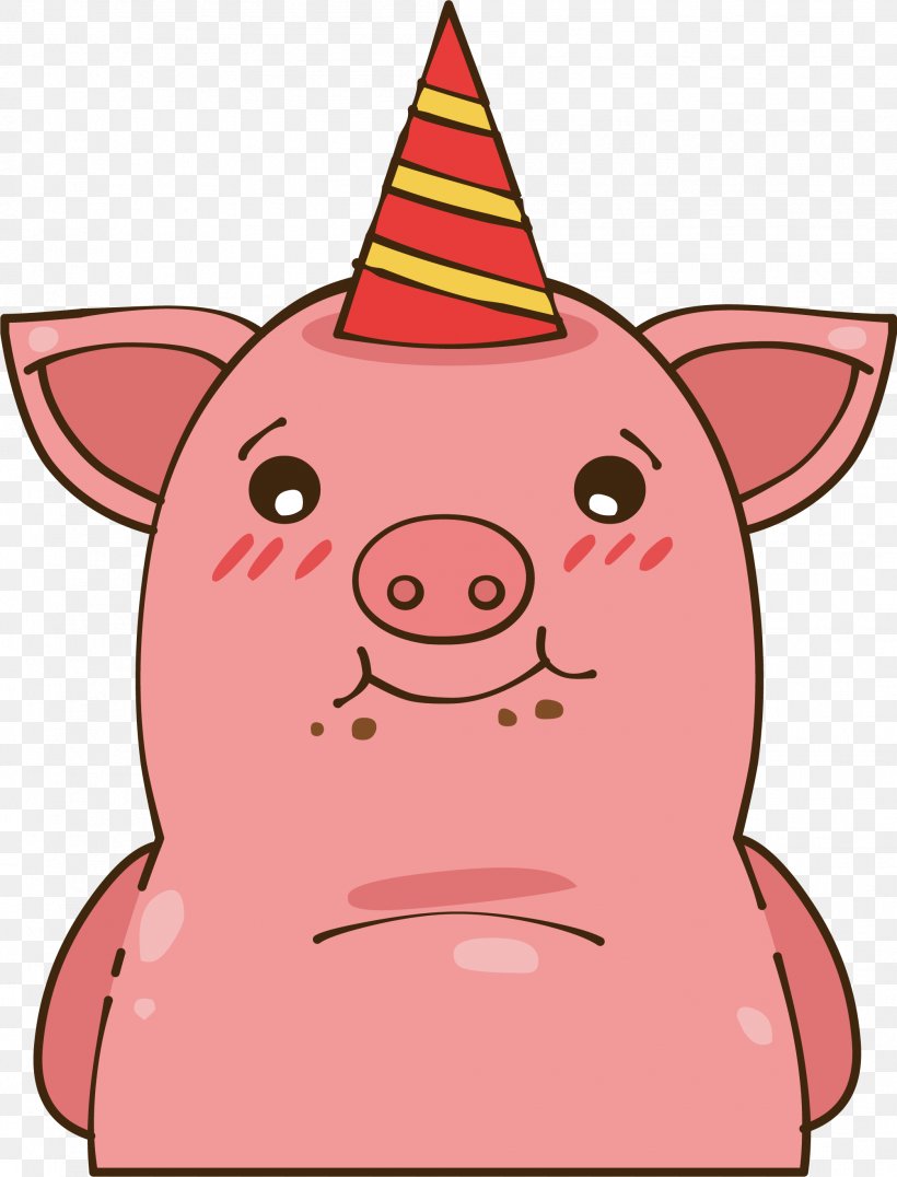 Pig Cuteness Pink, PNG, 2007x2634px, Pig, Artworks, Birthday, Cartoon, Cuteness Download Free