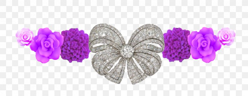 Purple Diamond Flower, PNG, 1431x558px, Purple, Butterfly, Crown, Cut Copy And Paste, Diamond Download Free