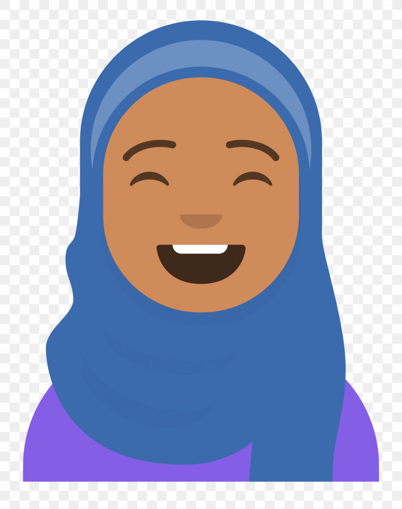 Hijab Avatar, PNG, 1976x2500px, Smile, Electric Blue M, Face, Facial Hair, Forehead Download Free