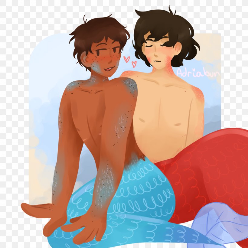 Tumblr Illustration Merman Boy Mermaid, PNG, 1280x1280px, Watercolor, Cartoon, Flower, Frame, Heart Download Free