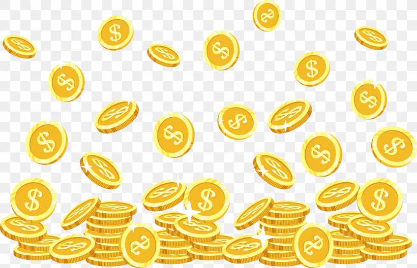 Flying Gold Coins, PNG, 2687x1732px, Gold Coin, Coin, Computer Graphics, Emoticon, Food Download Free