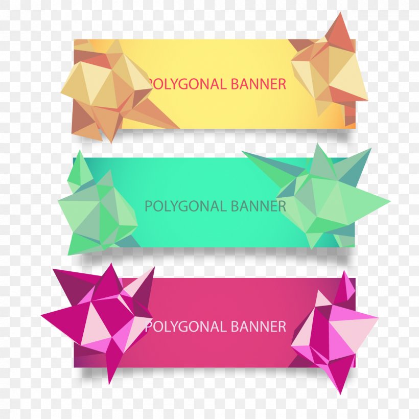 Polygon Web Banner Euclidean Vector Download, PNG, 1200x1200px, Polygon, Art Paper, Banner, Computer Graphics, Origami Download Free