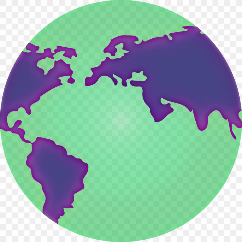 Earth Map, PNG, 3000x3000px, Earth, Globe, Green, Magenta, Map Download Free