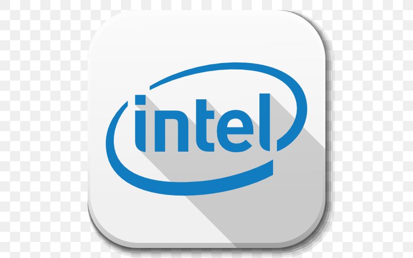 Blue Area Text Brand, PNG, 512x512px, Intel, Area, Blue, Brand, Central Processing Unit Download Free