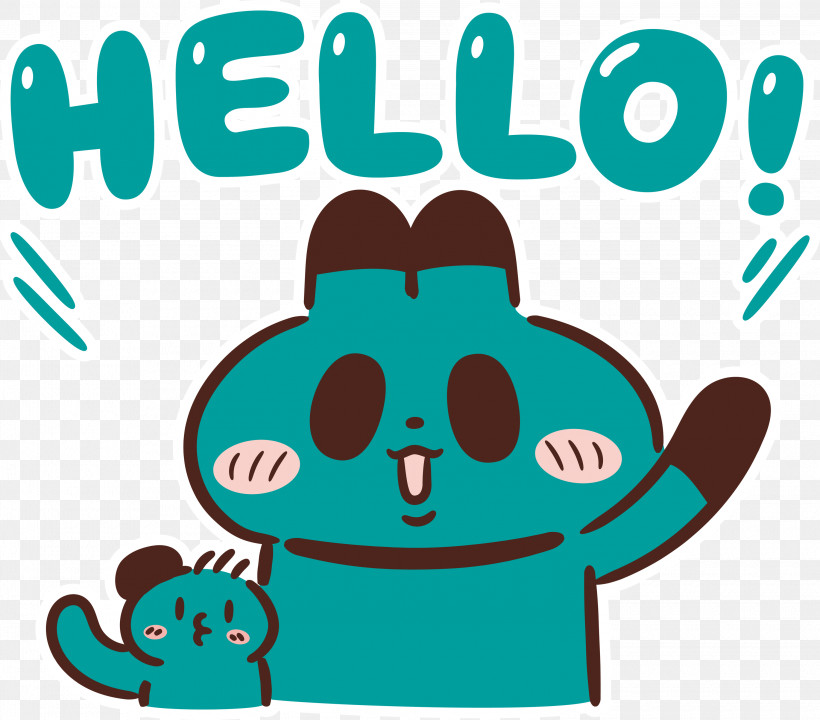 Hello Emoji, PNG, 3000x2635px, Hello, Cartoon, Emoji, Giant Panda, Line Download Free