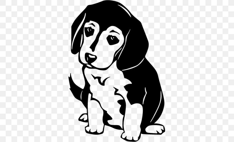 Beagle Puppy Clip Art, PNG, 500x500px, Beagle, Black, Black And White, Carnivoran, Cartoon Download Free
