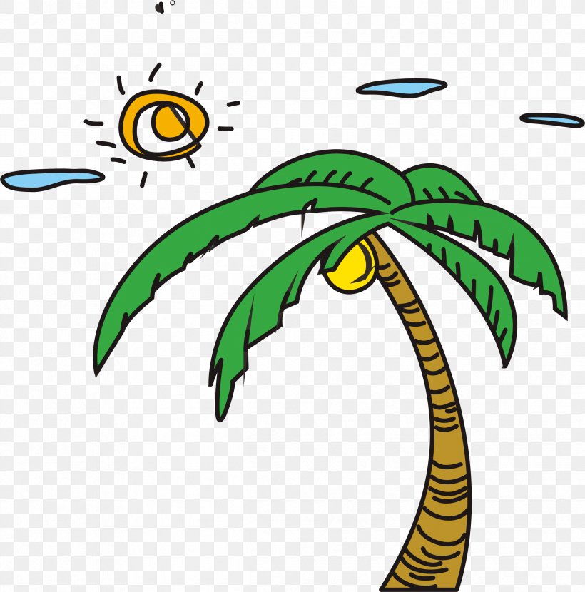 Beautiful Lines, PNG, 2393x2425px, Coconut, Area, Artwork, Branch, Cartoon Download Free