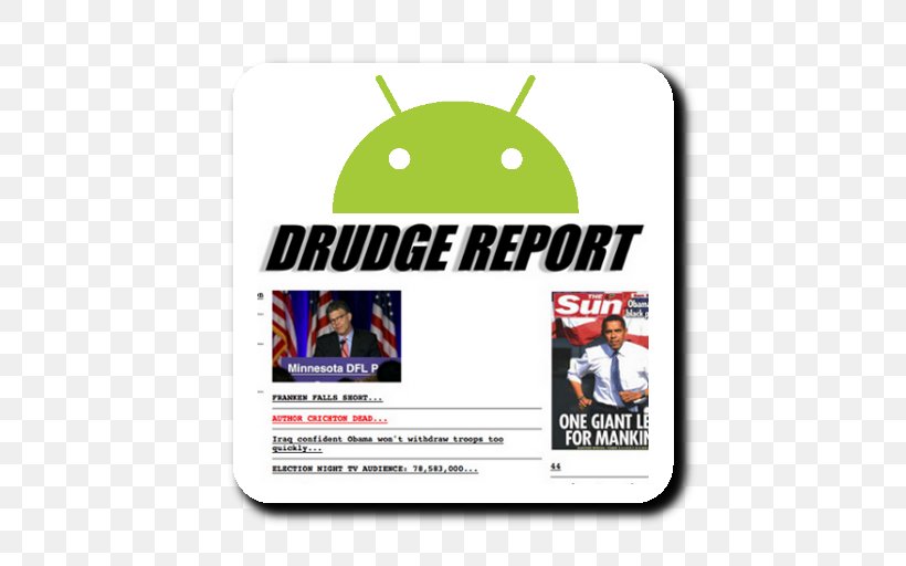 Drudge Report Android SPIN HIT, PNG, 512x512px, Drudge Report, Android, App Store, Blog, Brand Download Free