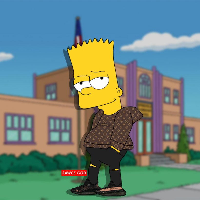 Bart Simpson Homer Simpson Marge Simpson Maggie Simpson Lisa Simpson, PNG, 1024x1024px, Bart Simpson, Adidas Yeezy, Art, Bathing Ape, Cartoon Download Free