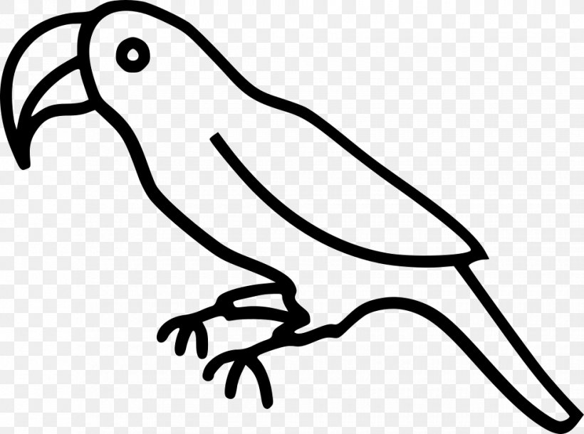 Clip Art Bird Parrot Beak, PNG, 980x730px, Bird, Artwork, Beak, Black And White, Fauna Download Free