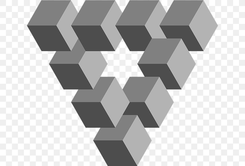 Penrose Triangle Geometry Equilateral Triangle Cube, PNG, 640x555px, Penrose Triangle, Black, Black And White, Cube, Equilateral Triangle Download Free