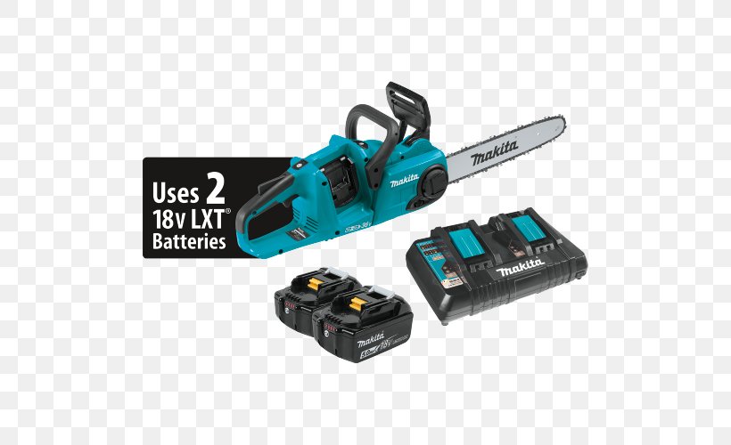 Battery Charger Chainsaw Cordless Lithium-ion Battery Makita, PNG, 500x500px, Battery Charger, Ampere Hour, Brushless Dc Electric Motor, Chainsaw, Cordless Download Free