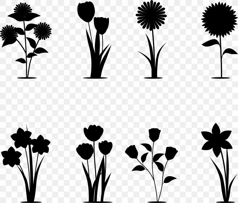 Euclidean Vector Flower Floral Design Silhouette, PNG, 1889x1612px, Flower, Advertising, Art, Blackandwhite, Botany Download Free
