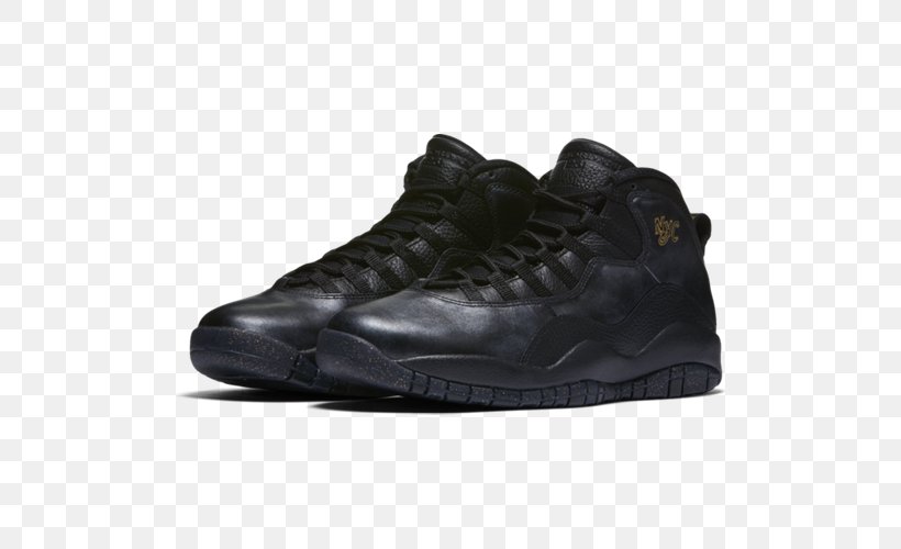 Nike Air Jordan 10 Retro New York City Shoe, PNG, 500x500px, Air Jordan, Adidas, Athletic Shoe, Basketball Shoe, Black Download Free