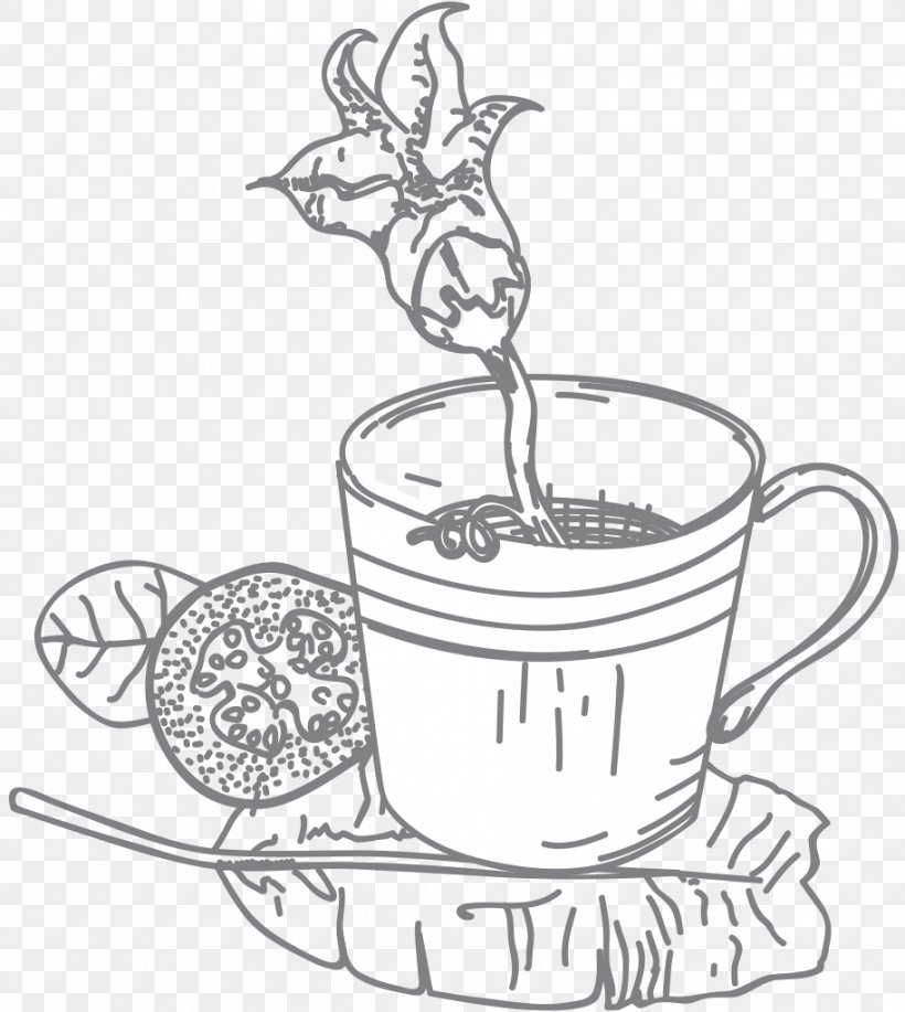 Coffee Cup Flower Cafe Line Art Clip Art, PNG, 914x1023px, Coffee Cup, Artwork, Black And White, Cafe, Cup Download Free