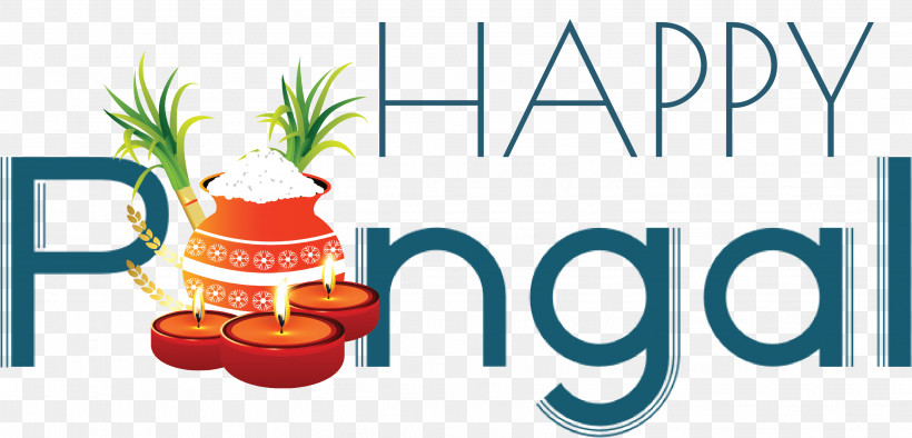Pongal Happy Pongal, PNG, 3038x1462px, Pongal, Fruit, Happy Pongal, Line, Logo Download Free