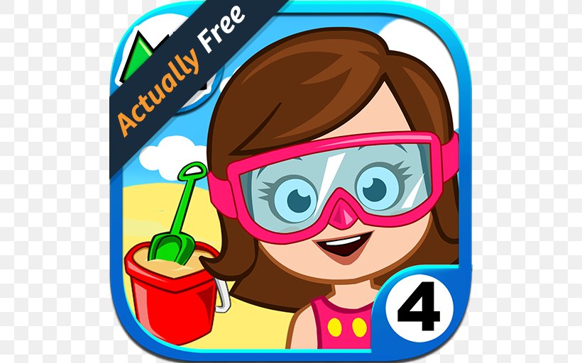 My Town : Beach Picnic My Town : Beauty Spa Saloon My Town : Best Friends' House My Town : ICEE™ Amusement Park My Town : Car Wash Fix & Drive, PNG, 512x512px, My Town Beach Picnic, Android, Area, Eyewear, Game Download Free