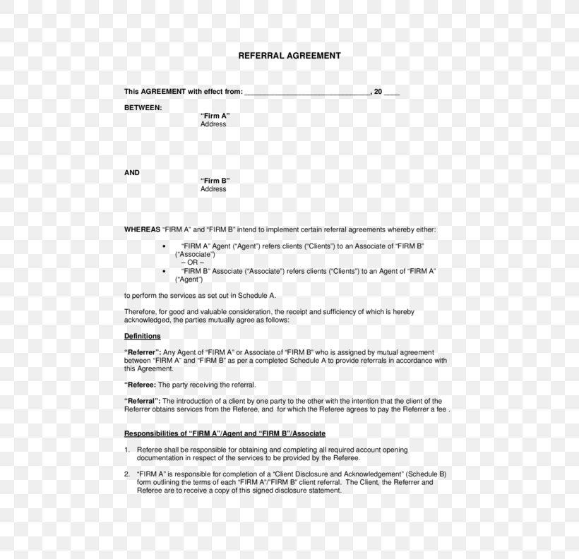 Contract Finder's Fee Retainer Agreement Form, PNG, 612x792px, Contract, Agency Agreement, Area, Capacity, Contingent Fee Download Free