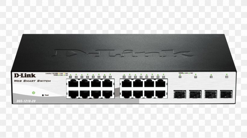 Gigabit Ethernet D-Link Small Form-factor Pluggable Transceiver Network Switch Power Over Ethernet, PNG, 1664x936px, Gigabit Ethernet, Audio Receiver, Computer Network, Computer Networking, Dlink Download Free