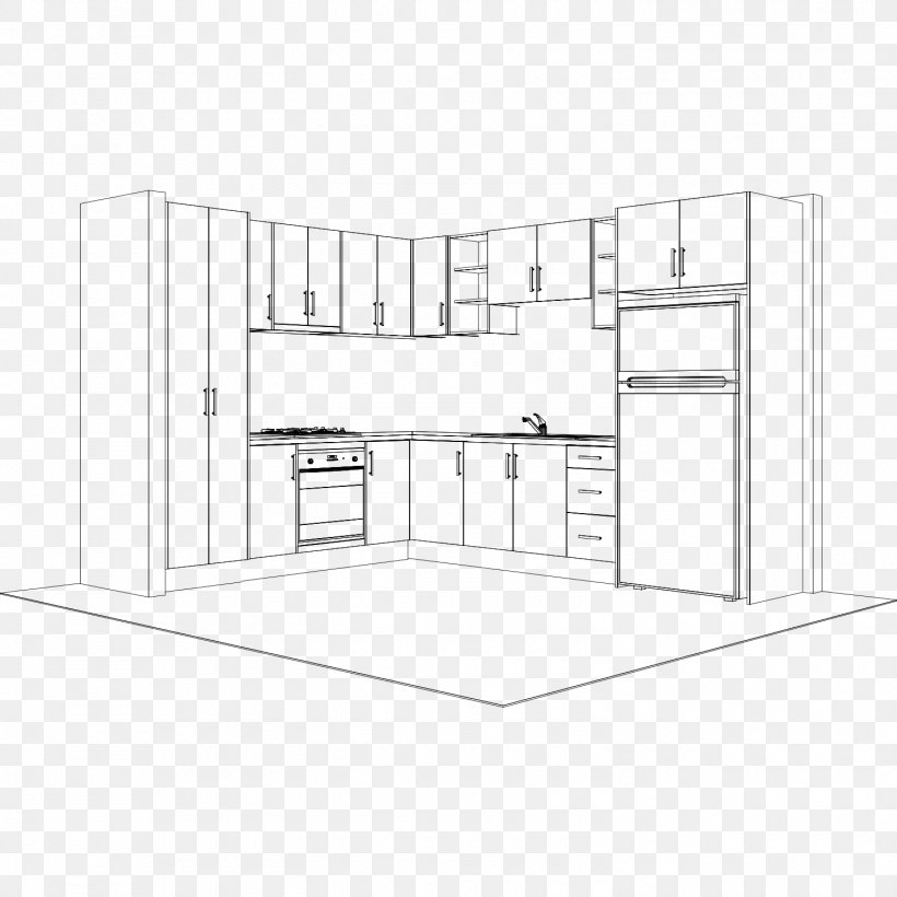 Kitchen Cabinet Furniture Drawing Cabinetry, PNG, 1500x1500px, Kitchen, Architecture, Area, Black And White, Building Download Free