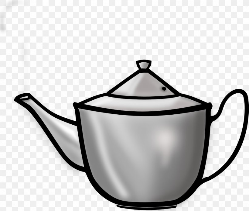 White Tea Teapot Clip Art, PNG, 900x762px, Tea, Black And White, Cookware And Bakeware, Cup, Drawing Download Free