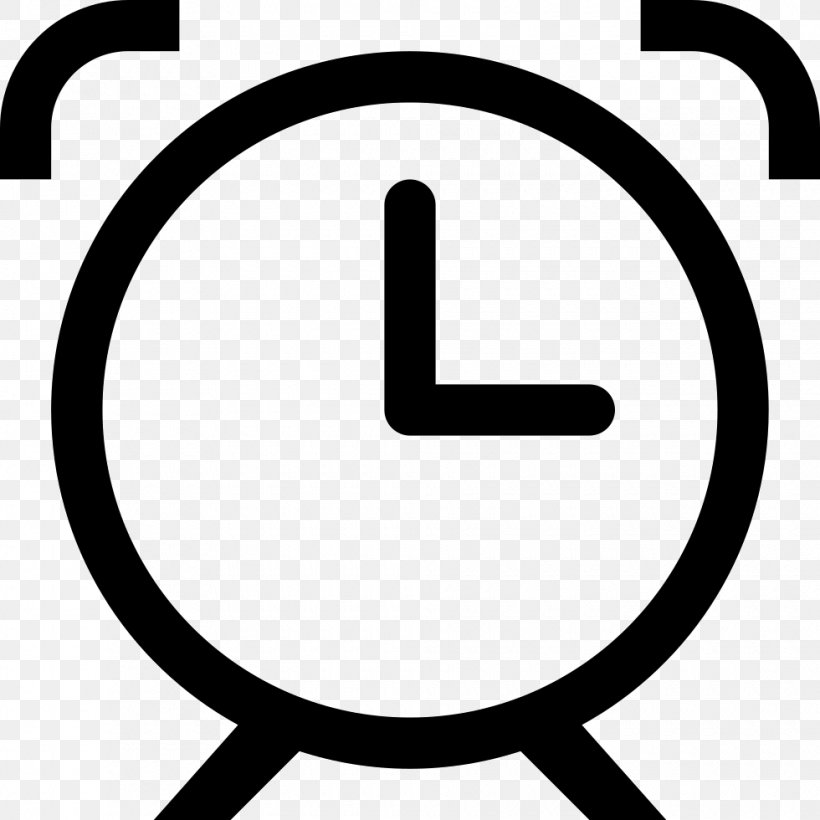 Alarm Clocks Symbol, PNG, 980x980px, Clock, Alarm Clocks, Alarm Device, Area, Black And White Download Free