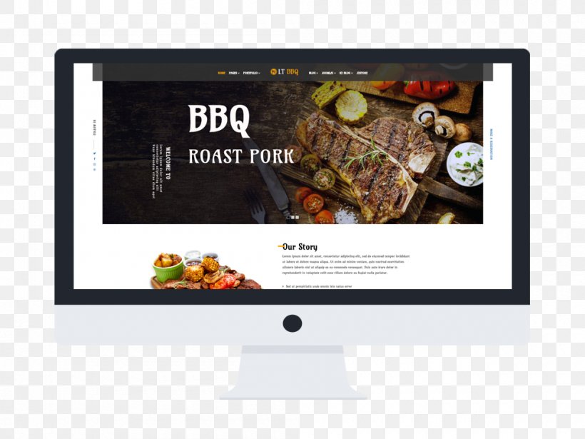 Responsive Web Design Template Barbecue Fast Food, PNG, 1000x750px, Responsive Web Design, Barbecue, Bootstrap, Brand, Content Management System Download Free