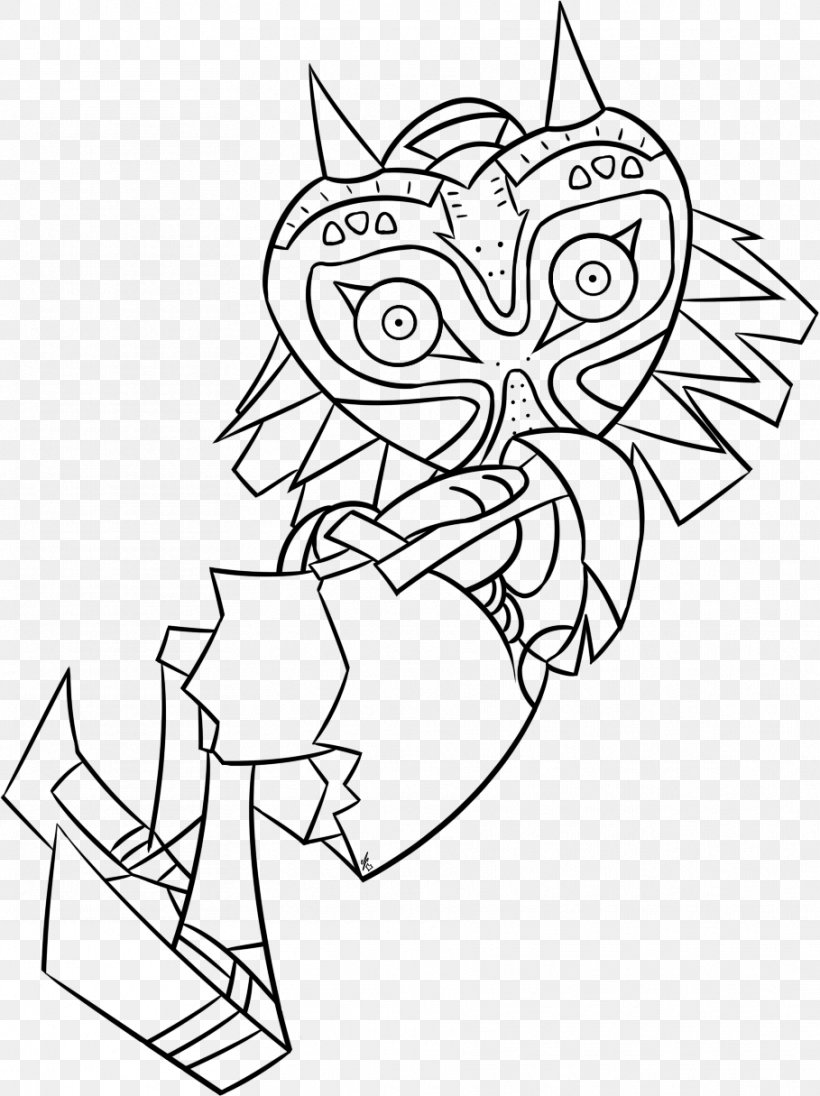 The Legend Of Zelda: Majora's Mask Coloring Book Line Art Drawing Child, PNG, 909x1215px, Watercolor, Cartoon, Flower, Frame, Heart Download Free