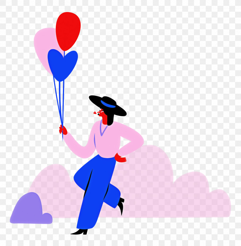 Park Walking Holding Balloons, PNG, 2438x2500px, Park, Balloon, Cartoon, Character, Happiness Download Free