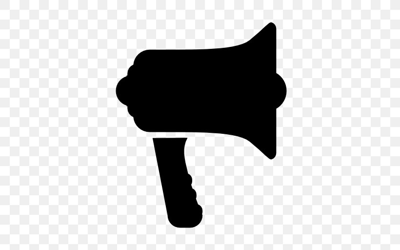 Megaphone, PNG, 512x512px, Megaphone, Black, Black And White, Finger, Hand Download Free