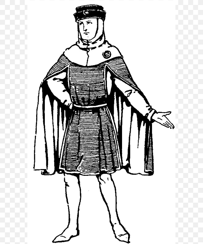 Middle Ages Lord Nobility Knight English Medieval Clothing, PNG, 599x987px, Middle Ages, Arm, Art, Artwork, Black And White Download Free