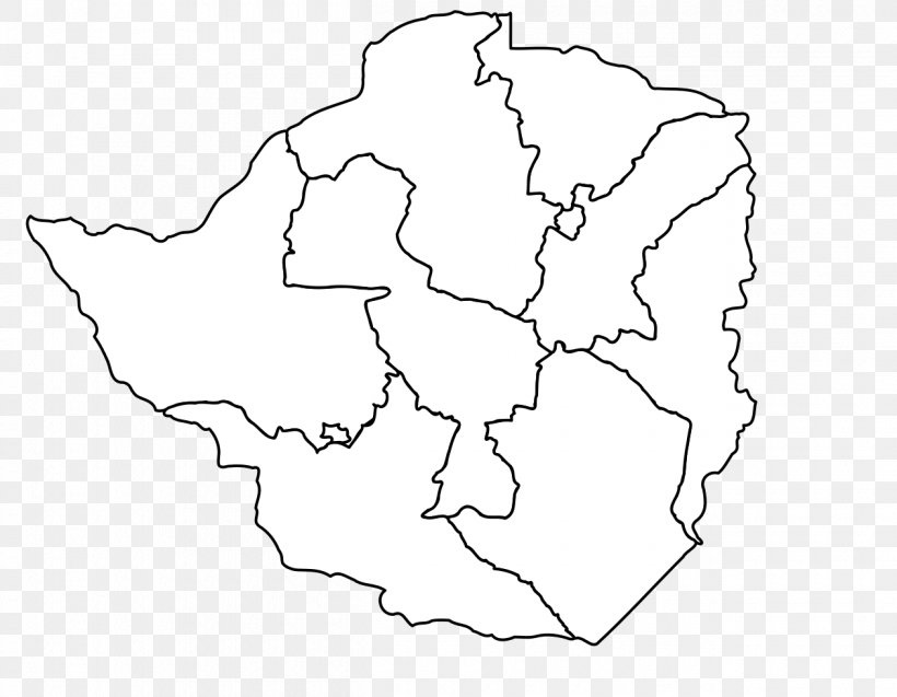 Provinces Of Zimbabwe Blank Map Flag Of Zimbabwe Wikipedia, PNG, 1260x980px, Provinces Of Zimbabwe, Administrative Division, Area, Black And White, Blank Map Download Free
