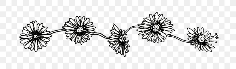 Black And White Drawing Flower, PNG, 750x241px, Black And White, Blue, Body Jewelry, Branch, Conifer Download Free