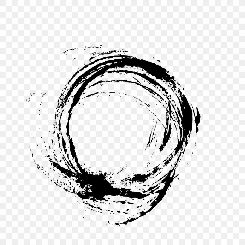 Black Brush Ink Stains, PNG, 1000x1000px, Black And White, Black, Brush, Computer Graphics, Hardware Accessory Download Free