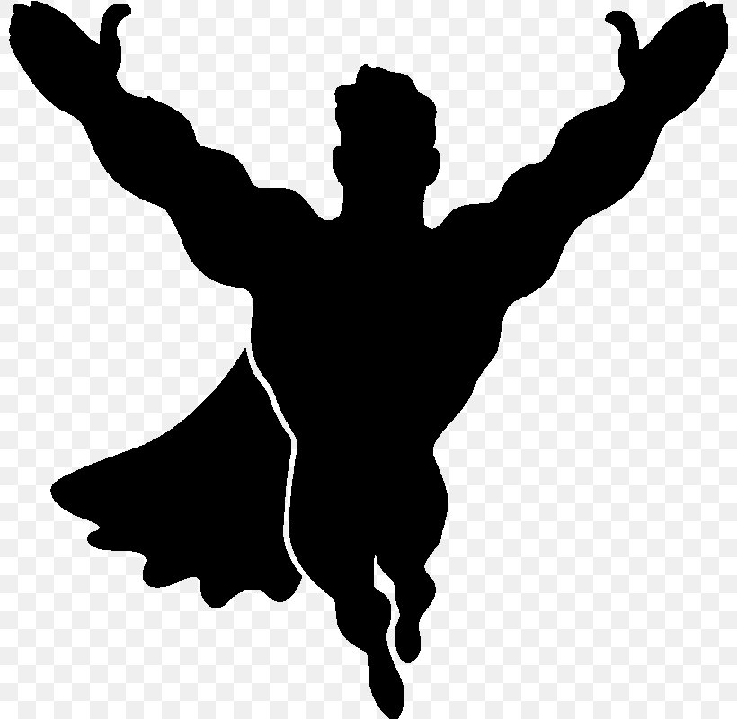 Sticker Wall Decal Superman Silhouette Clip Art, PNG, 800x800px, Sticker, Black And White, Character, Comics, Decal Download Free