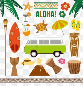 Vector Travel Icon - Hawaii Tiki Aloha Illustration PNG