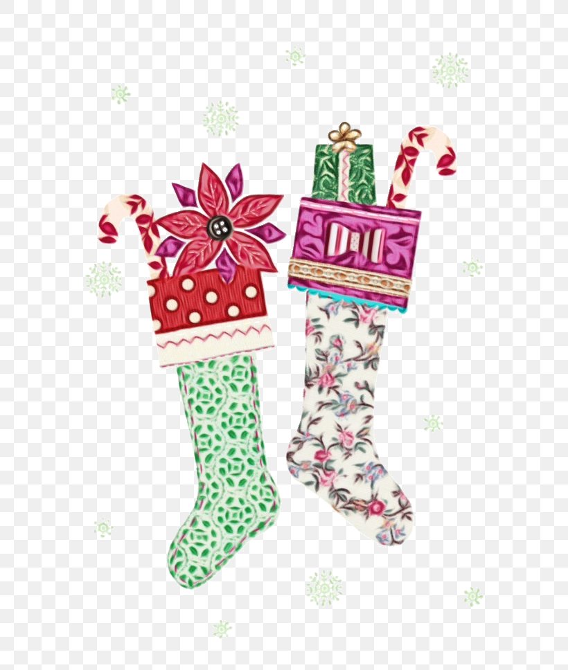 Christmas Stocking, PNG, 700x968px, Watercolor, Christmas Decoration, Christmas Stocking, Paint, Pink Download Free