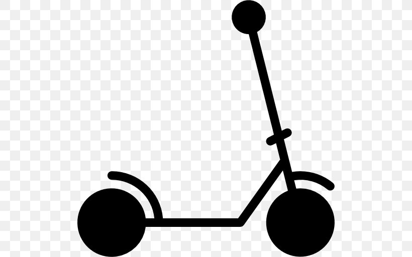 Kick Scooter Electric Vehicle Electric Motorcycles And Scooters, PNG, 512x512px, Scooter, Artwork, Bicycle, Black, Black And White Download Free