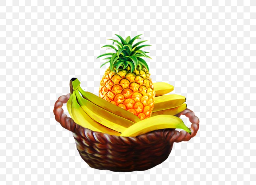 Pineapple Banana Fruit Food Gift Baskets Vegetarian Cuisine, PNG, 600x594px, Pineapple, Ananas, Banana, Banana Family, Basket Download Free