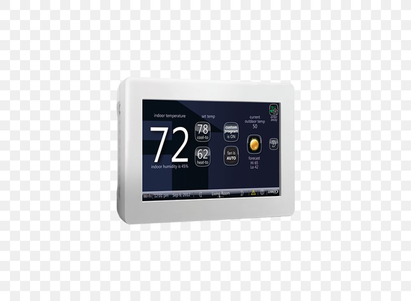 Programmable Thermostat Furnace HVAC Smart Thermostat, PNG, 600x600px, Thermostat, Air Conditioning, Control System, Electronics, Electronics Accessory Download Free