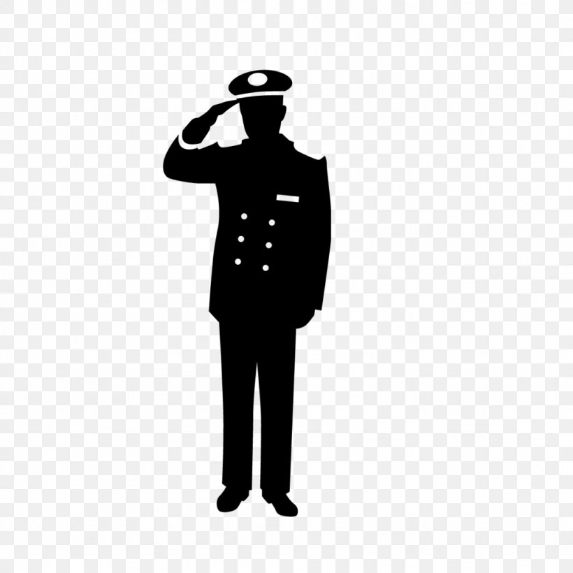 Silhouette Police Officer Photography Salute, PNG, 1024x1024px, Silhouette, Black, Black And White, Formal Wear, Gentleman Download Free